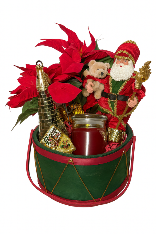Festive Drum Holiday Basket